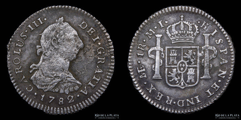 Lima. Carlos III (1759-1788) 1 Real 1782 MI. AG.903; 22mm; 3.36g. KM75 (XF) Corr...