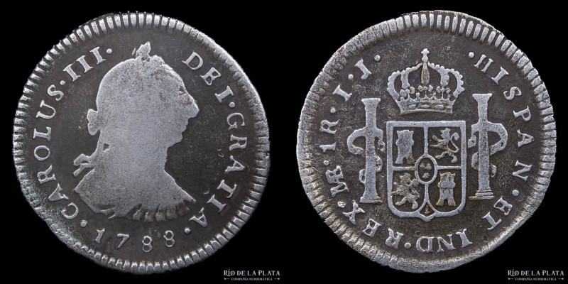 Lima. Carlos III (1759-1788) 1 Real 1788 IJ. AG.903; 22mm; 3.02g. KM75a (F) 

...