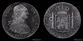 Lima. Carlos IV. 8 Reales 1806 JP KM97