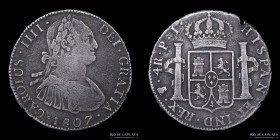 Lima. Carlos IV. 4 Reales 1807 JP KM96
