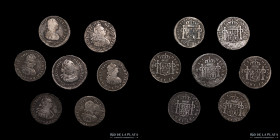 Lima. Carlos IV. Lote x7. 1/2 Real 1791 a 1799. A estudiar