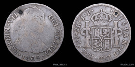 Lima. Fernando VII. 2 Reales 1809 JP. Muy rara. KM104.2