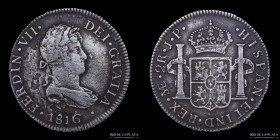 Lima. Fernando VII. 2 Reales 1816 JP. KM115
