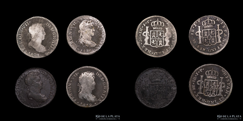 Lima. Fernando VII (1808-1833) Lote x4. 1 Real 1813 a 1821. A clasificar. KM114...