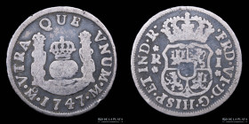 Mexico. Felipe V. 1 Real 1747 M. Columnaria. KM75.2