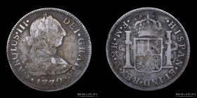 Mexico. Carlos III. 2 Reales 1772 FM invertido. KM79