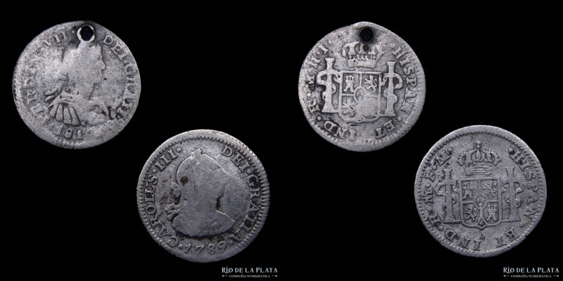 México. Lote x2. 1/2 Real 1789 y 1810. Dos fechas muy escasas. A clasificar

E...