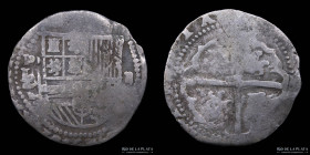 Potosi. Felipe II. 2 Reales 1576-77 L/M. Macuquina / Cob. CJ 3.3.4