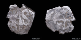 Potosi. Carlos III. 1/2 Real 1738 CJ . Macuquina. 47.11