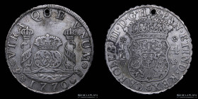 Potosi. Carlos III. 4 Reales 1770 JR Columnaria. CJ 59.4.1