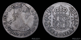 Potosi. Carlos III. 2 Reales 1775 JR. CJ 65.3.2