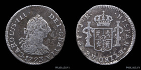 Potosi. Carlos III. 1/2 Real 1773 JR. CJ 67.1