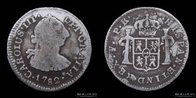 Potosi. Carlos III. 1/2 Real 1782/1 PR. CJ 67.10.1