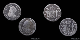 Potosi. Carlos III. Lote x2. 1/2 Real 1776 y 1781