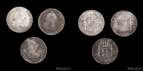 Potosi. Carlos III. Lote x3. 1 Real 1773 a 1781