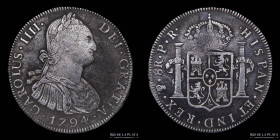 Potosi. Carlos IV. 8 Reales 1794 PR. CJ 76.6.2