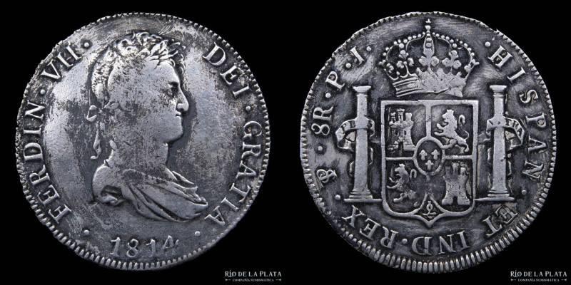Potosí. Fernando VII (1808-1833) 8 Reales 1814 PJ (Pedro Martin Albizu, Juan Pal...