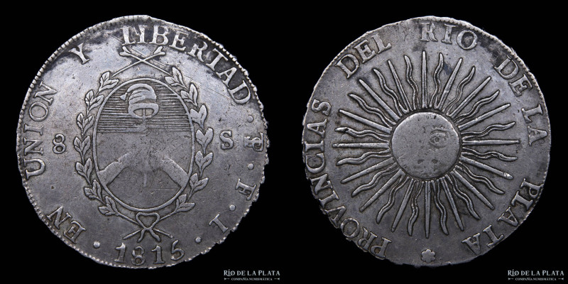 Argentina. Provincias Unidas del Río de la Plata. 8 Soles 1815 FL (Francisco Jos...