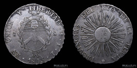Provincias Unidas. 8 Soles 1815 FL. CJ 6