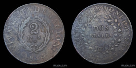 Argentina. Buenos Aires. 2 Reales 1844. CJ 15.2.2