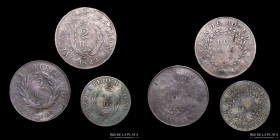 Argentina. Buenos Aires. Lote x3. 1 y 2 Reales 1840 a 1844. Rosas