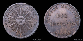 Argentina. Confederacion. 2 Centavos 1854. CJ 2.2.1