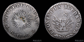 Argentina. Cordoba. 2 Reales 1846. CJ 53.5.5