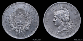 Argentina. 50 Centavos 1883. Medio Patacon. CJ 17