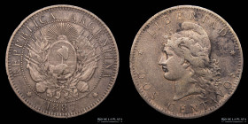 Argentina. 2 Centavos 1887. CJ 28
