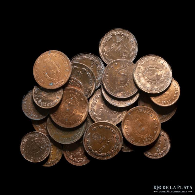 Argentina. Lote x 27 monedas cobre 1939-1950. Incluye raras. (VF-UNC)

Estimat...