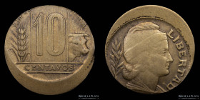 Argentina. Error. 10 Centavos S/F. Descentrado