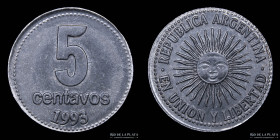 Argentina. Error. 5 Centavos 1993. Cospel equivocado