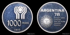 Argentina. 1000 Pesos 1977. Proof. Mundial 78. CJ 301.2