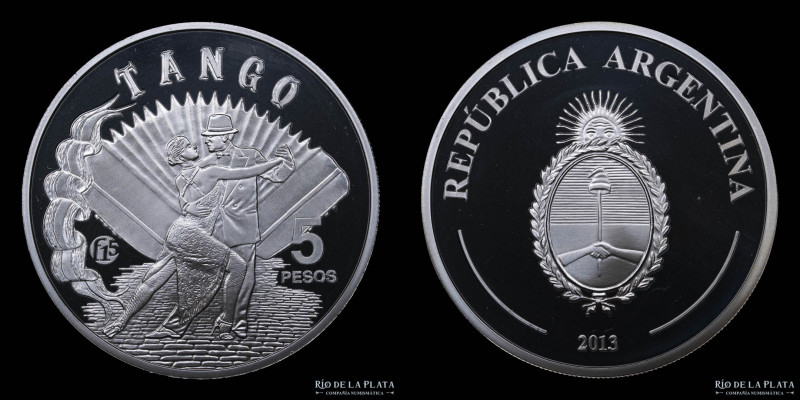 Argentina. 1 Peso 2013. Fabulosos 15 Tango. AG.900; 33.0mm, 13.50g. KM179; CJ 8....