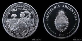 Argentina. 5 Pesos 2014. Fabulosos 15 Payador. CJ 8.20