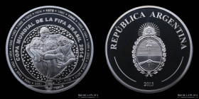 Argentina. 1 Peso 2013. FIFA Brasil. CJ 8.18