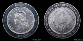 Argentina. 1 Peso 2015. 80 Aniversario del BCRA. CJ 6.30