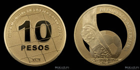Argentina. FIFA World Cup Qatar 2022. 10 Pesos 2021 Proof