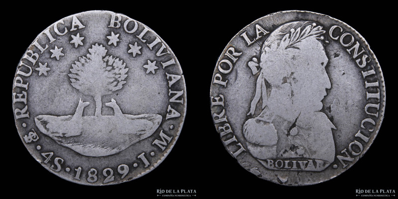 Bolivia. 4 Soles 1829 JM. AG.903; 31.5mm; 13.19g. KM97 (F)

Estimate: USD 100 ...