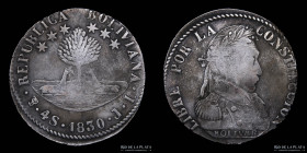 Bolivia. 4 Soles 1830 JL. Descentrada. KM97