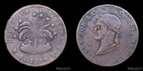 Bolivia. 4 Soles 1855 FJ. Cobre. Falsa de epoca. A estudiar