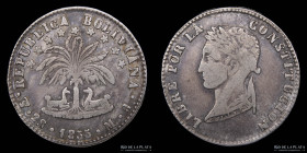 Bolivia. 2 Soles 1855 MJ. KM121.2
