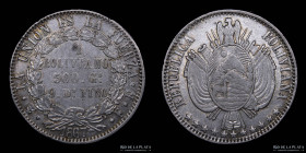 Bolivia. 1 Boliviano 1867 FE. 11 estrellas. KM152.2