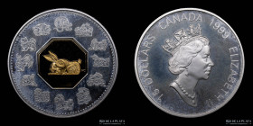 Canada. 15 Dollars 2000. Año Lunar Chino. Conejo. KM331