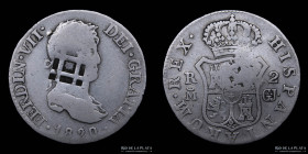 Cuba. 2 Reales 1841. Resellados sobre Madrid 1820. KM5