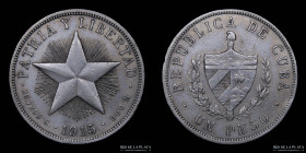 Cuba. 1 Peso 1915. KM15.2