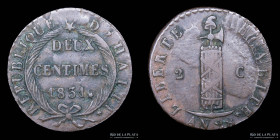 Haiti. 2 Centimes 1831. KMA22