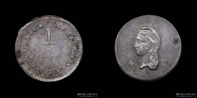 Mexico. 1/4 de Real 1843 Mo LR. KM368.6