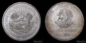 Mexico. 5 Pesos 1950. Ferrocarril. KM466