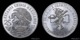 Mexico. 25 Pesos 1968. Olympic Games. KM479.1